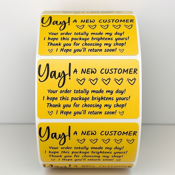 Yay! A New Customer Stickers Small Business Packaging Labels – Thank You STICKER - Picture 6 of 9